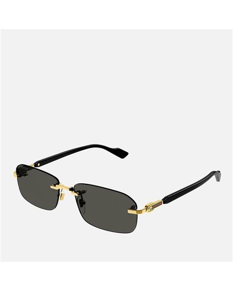 gucci rectangular-frame metal sunglasses sale|gucci 53mm designer sunglasses.